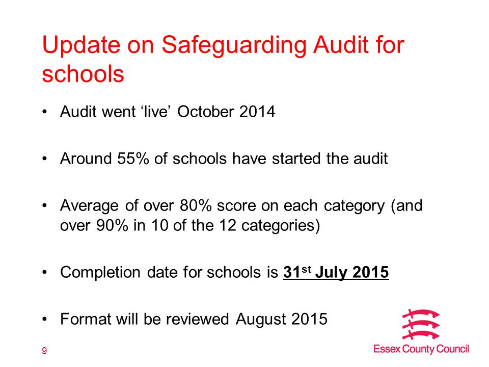 Update on Safeguarding Audit for schools