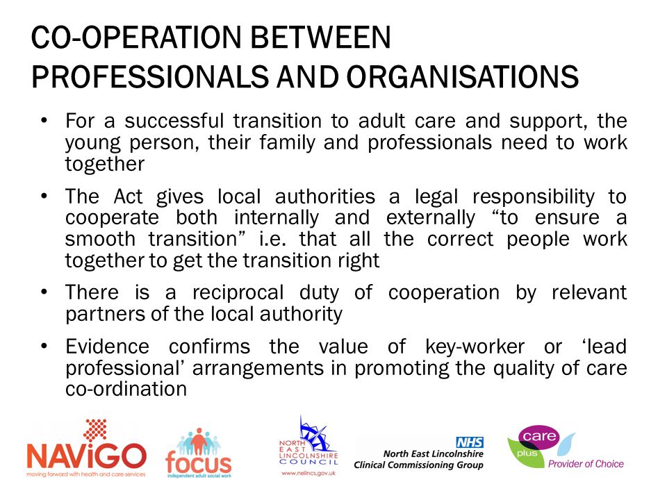 CO-OPERATION BETWEEN PROFESSIONALS AND ORGANISATIONS