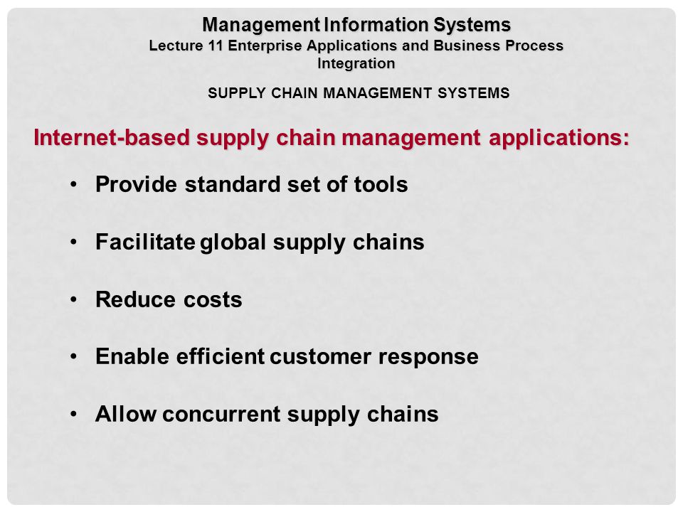 Internet-based supply chain management applications: