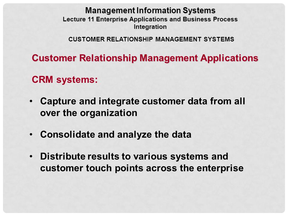 Customer Relationship Management Applications