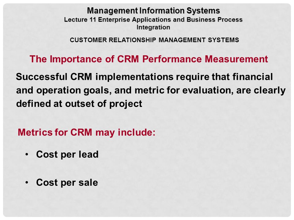The Importance of CRM Performance Measurement