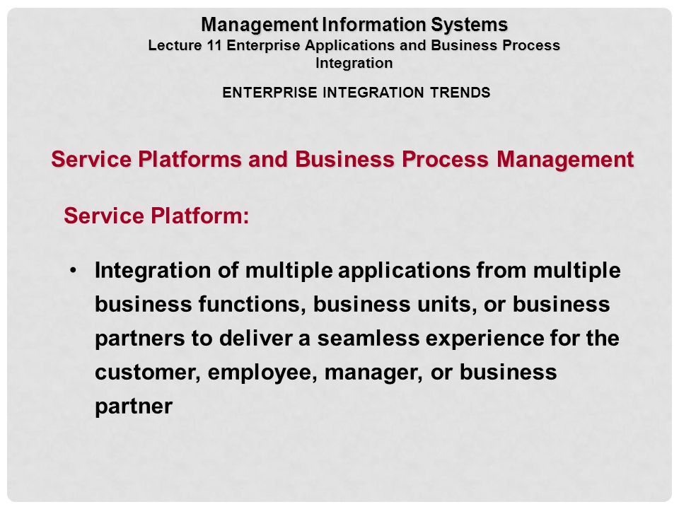 Service Platforms and Business Process Management