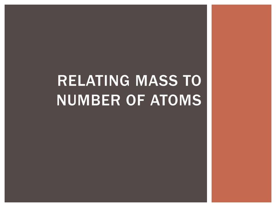 Relating Mass to Number of Atoms