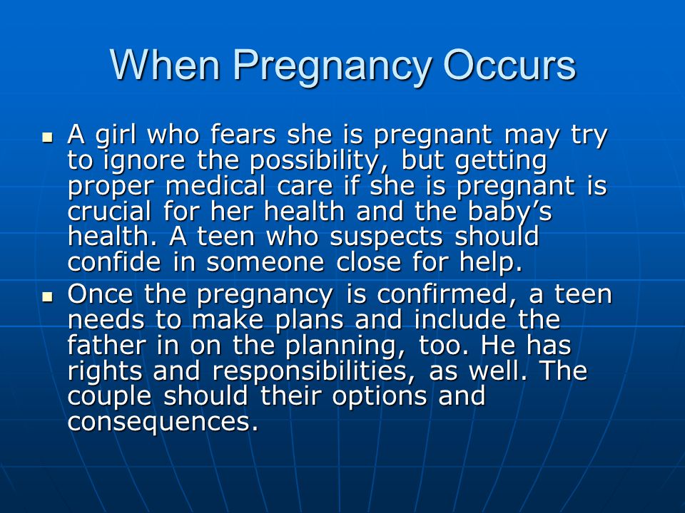 When Pregnancy Occurs