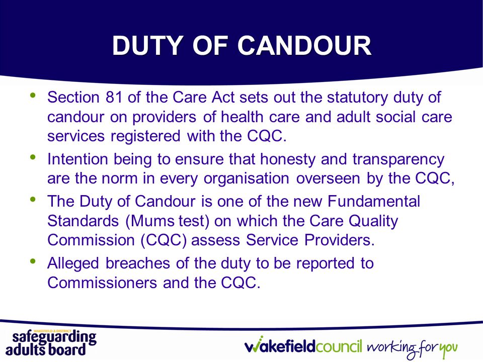 DUTY OF CANDOUR