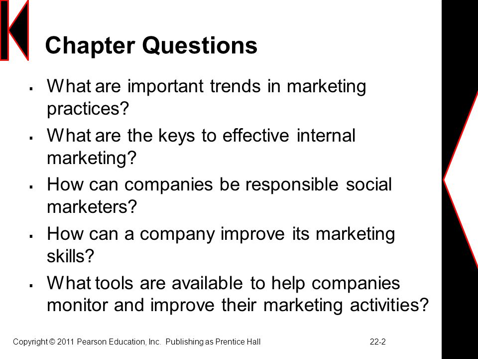 Chapter Questions What are important trends in marketing practices