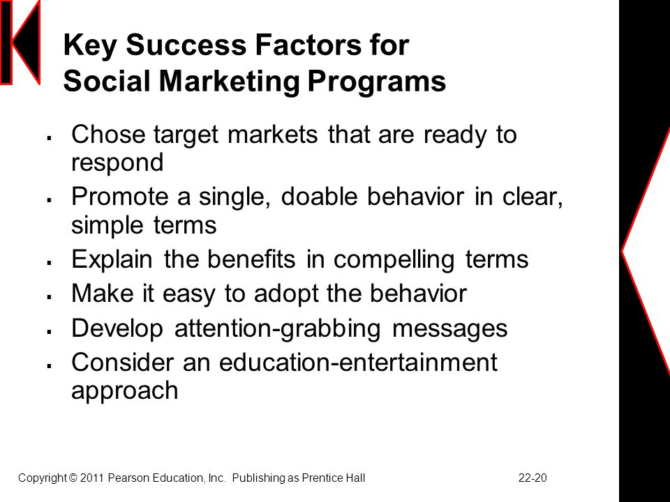 Key Success Factors for Social Marketing Programs