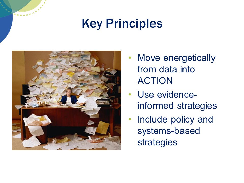 Key Principles Move energetically from data into ACTION