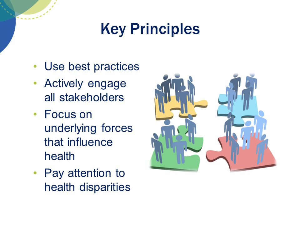 Key Principles Use best practices Actively engage all stakeholders