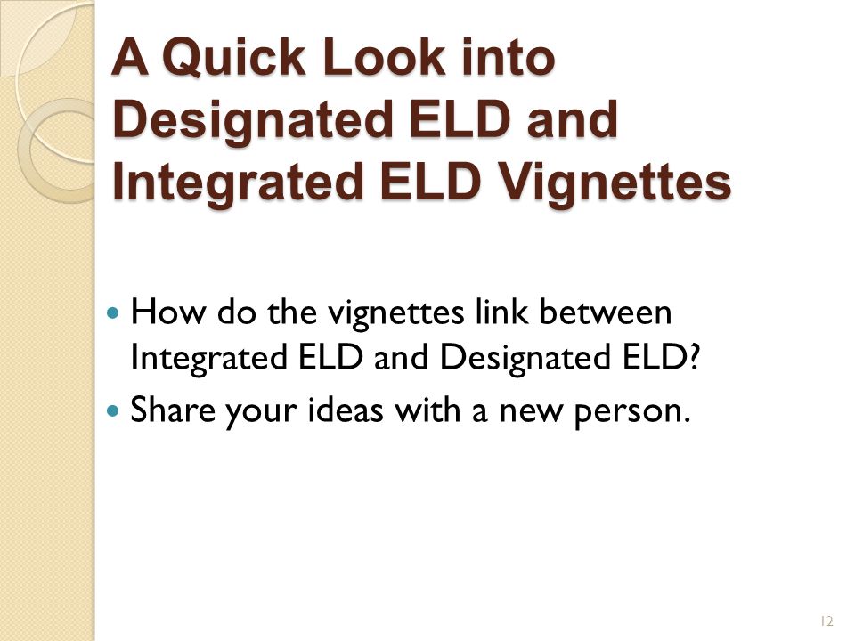 A Quick Look into Designated ELD and Integrated ELD Vignettes