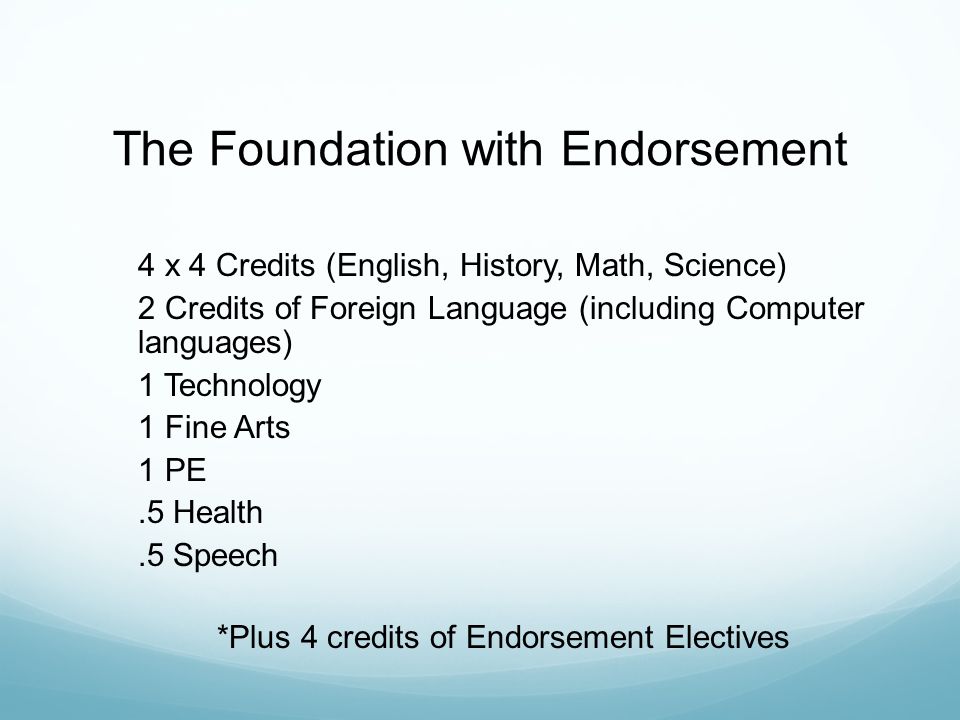 The Foundation with Endorsement