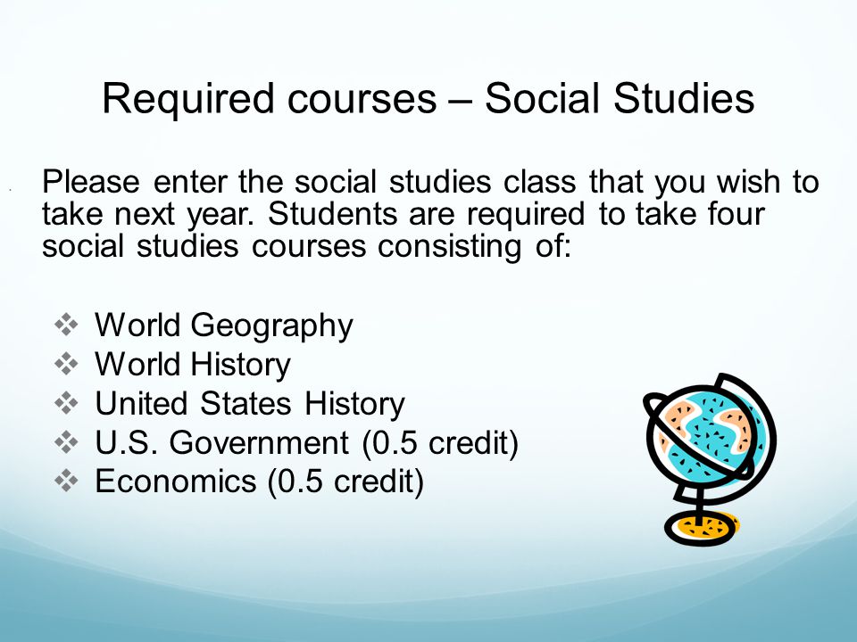 Required courses – Social Studies