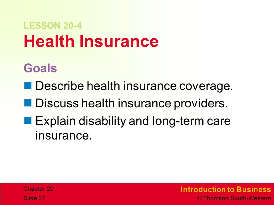 LESSON 20-4 Health Insurance