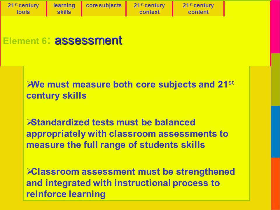 21st Century Assessment Element 6: assessment