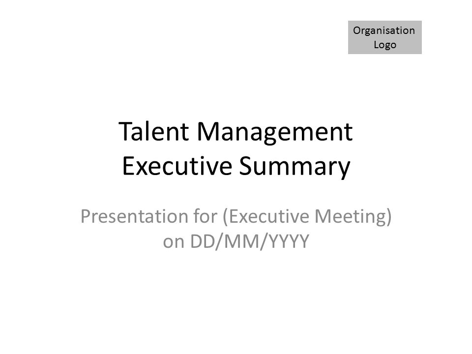 Talent Management Executive Summary