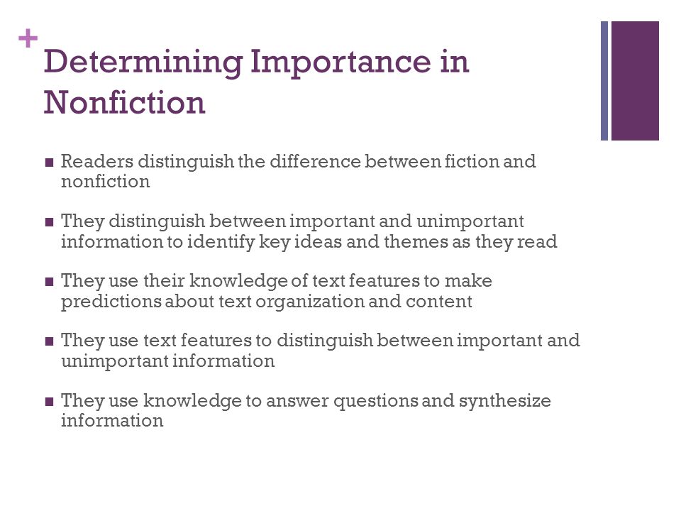 Determining Importance in Nonfiction