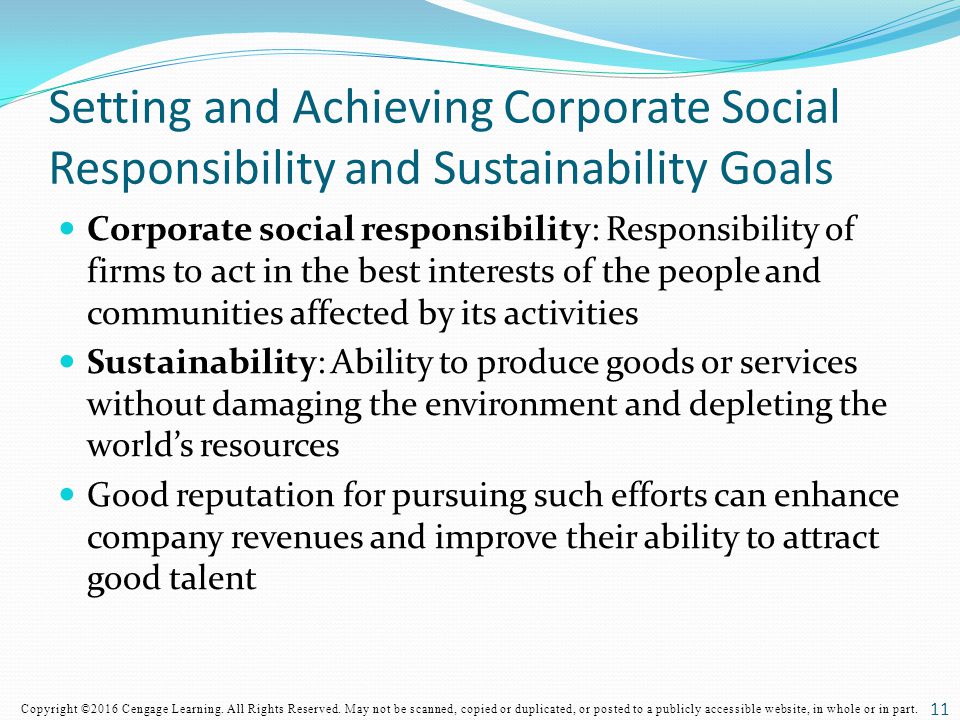 Setting and Achieving Corporate Social Responsibility and Sustainability Goals