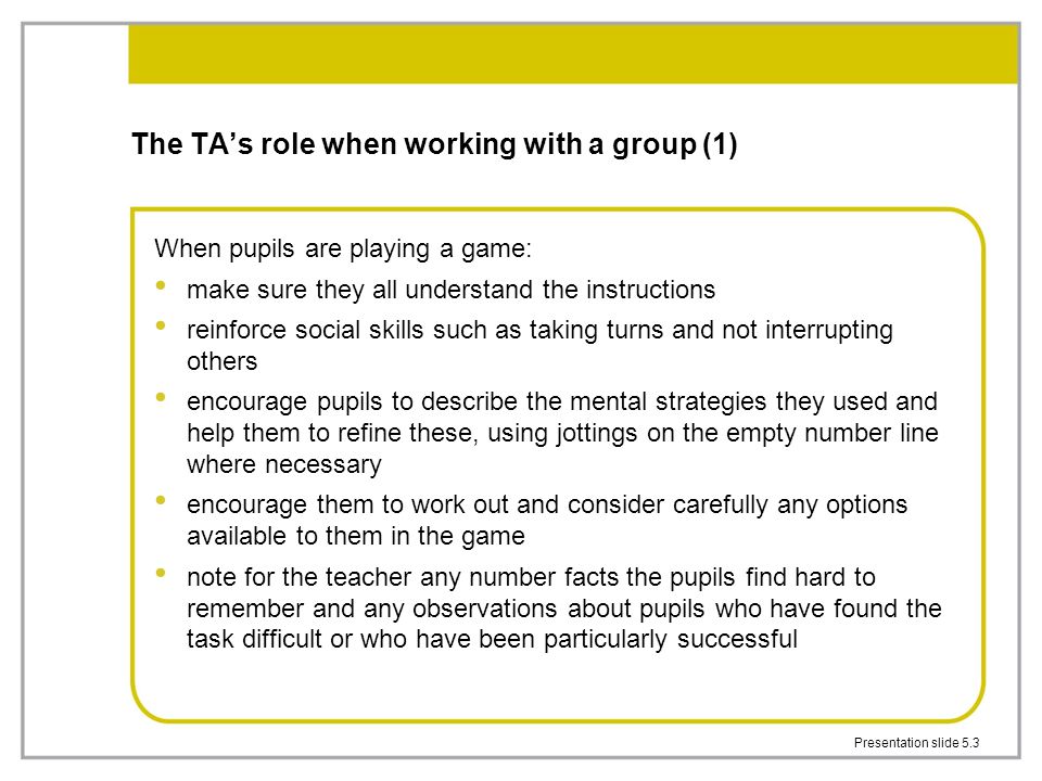 The TA’s role when working with a group (1)