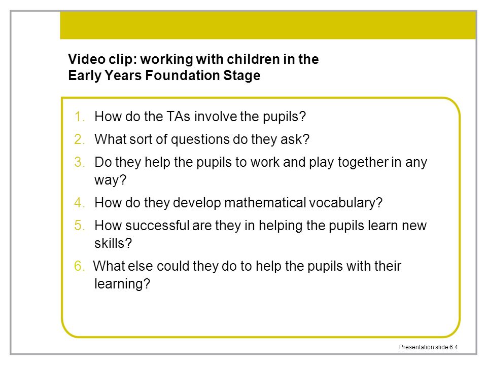 Video clip: working with children in the Early Years Foundation Stage