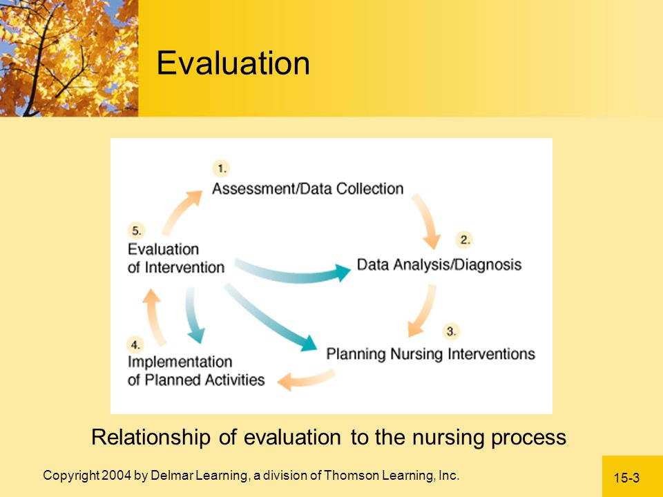 Relationship of evaluation to the nursing process