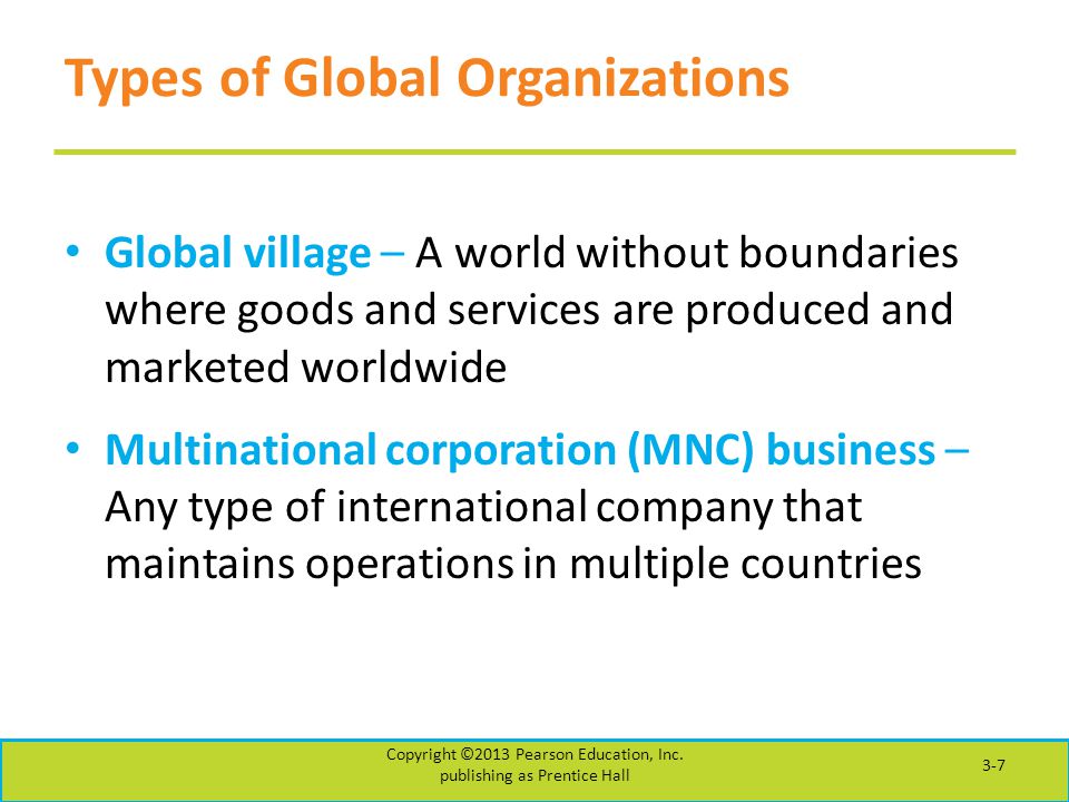 Types of Global Organizations