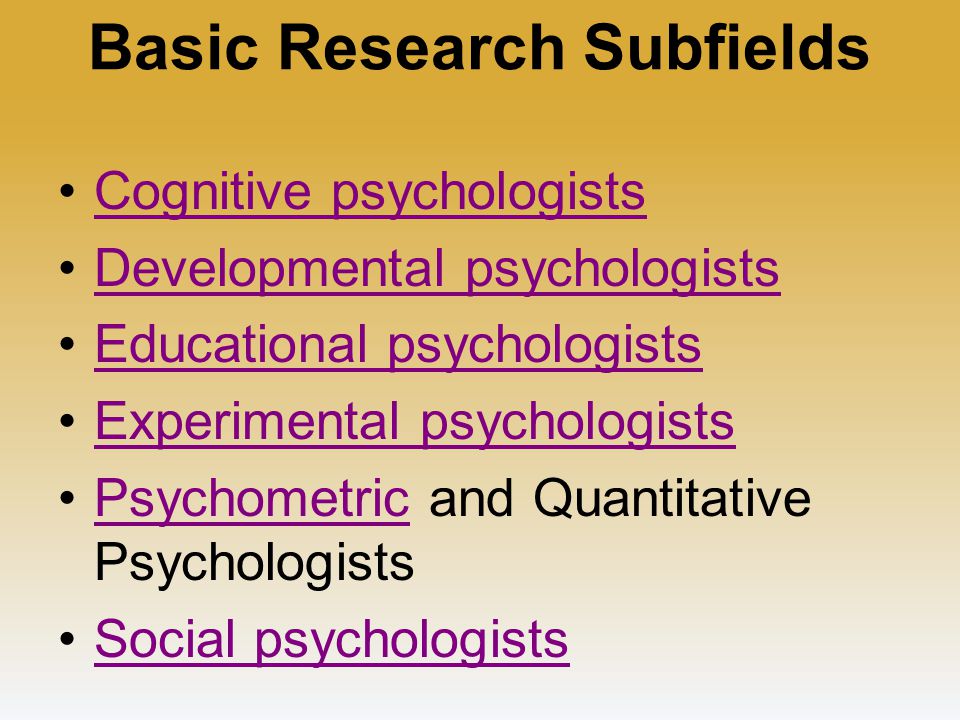 Basic Research Subfields