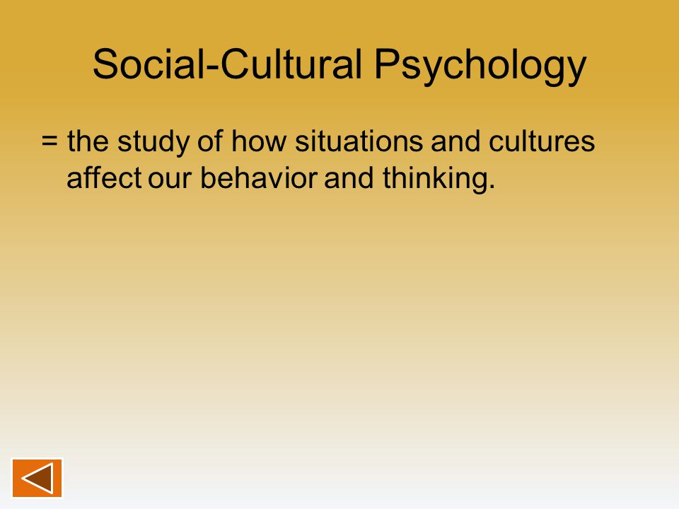 Social-Cultural Psychology