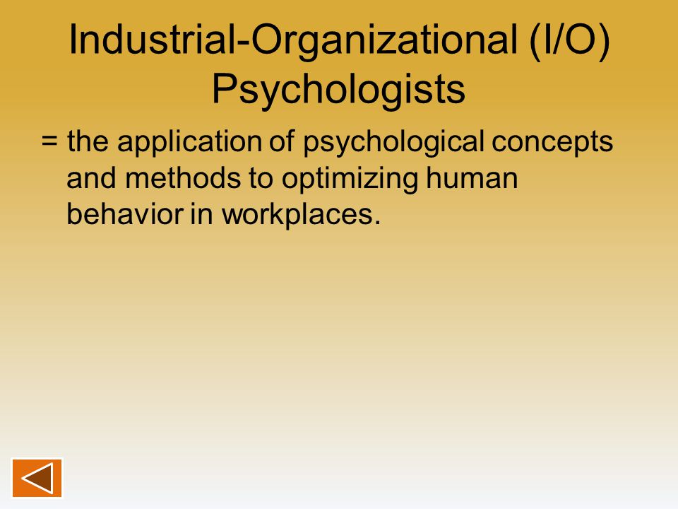 Industrial-Organizational (I/O) Psychologists