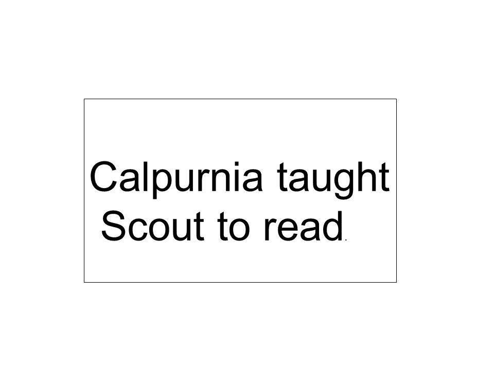 Calpurnia taught Scout to read.