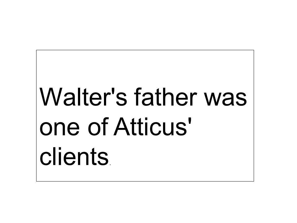 Walter s father was one of Atticus clients.