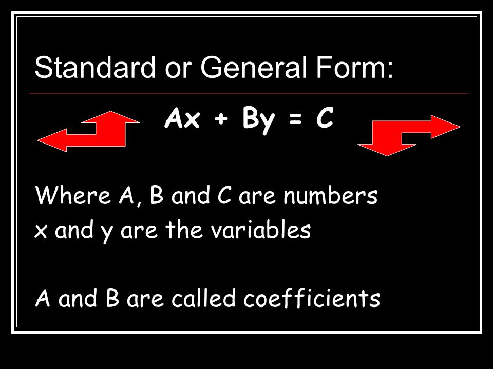 Standard or General Form: