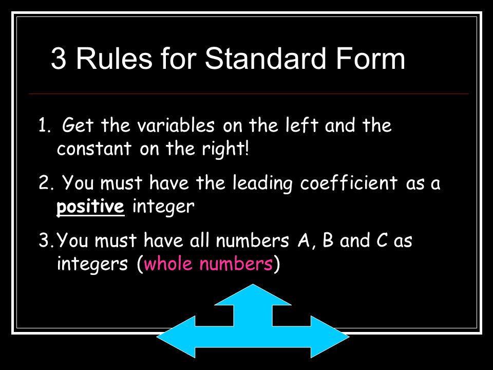 3 Rules for Standard Form