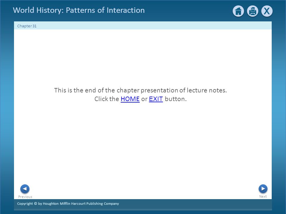 This is the end of the chapter presentation of lecture notes.