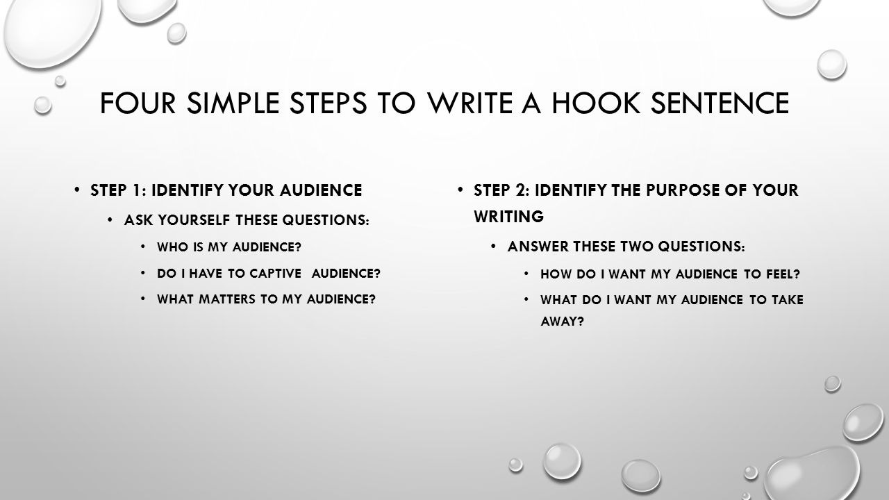 Four simple steps to write a hook sentence