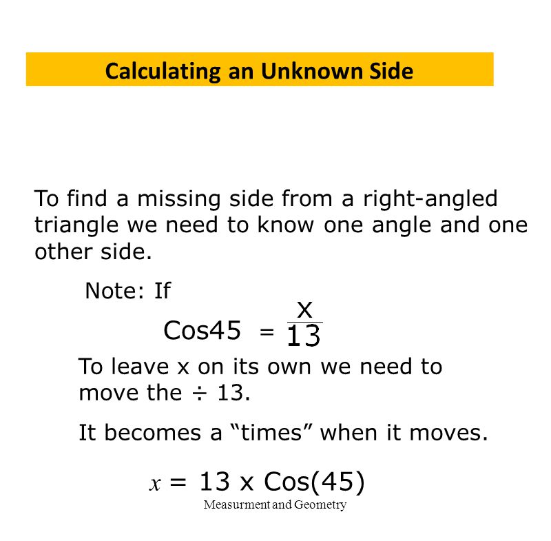 Calculating an Unknown Side