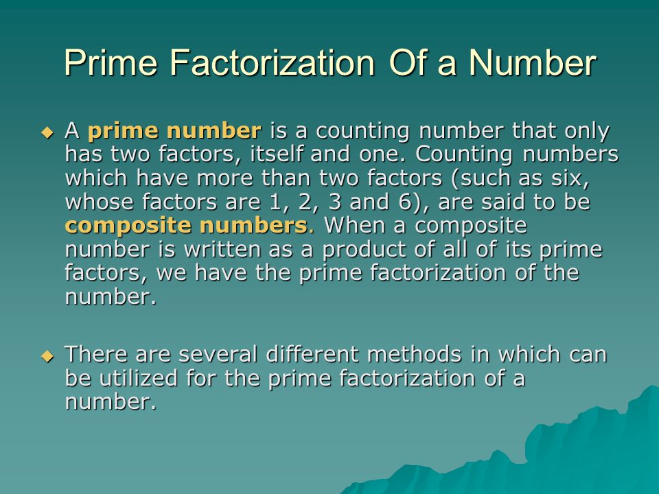 Prime Factorization Of a Number
