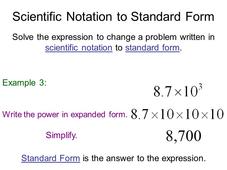 8,700 Scientific Notation to Standard Form
