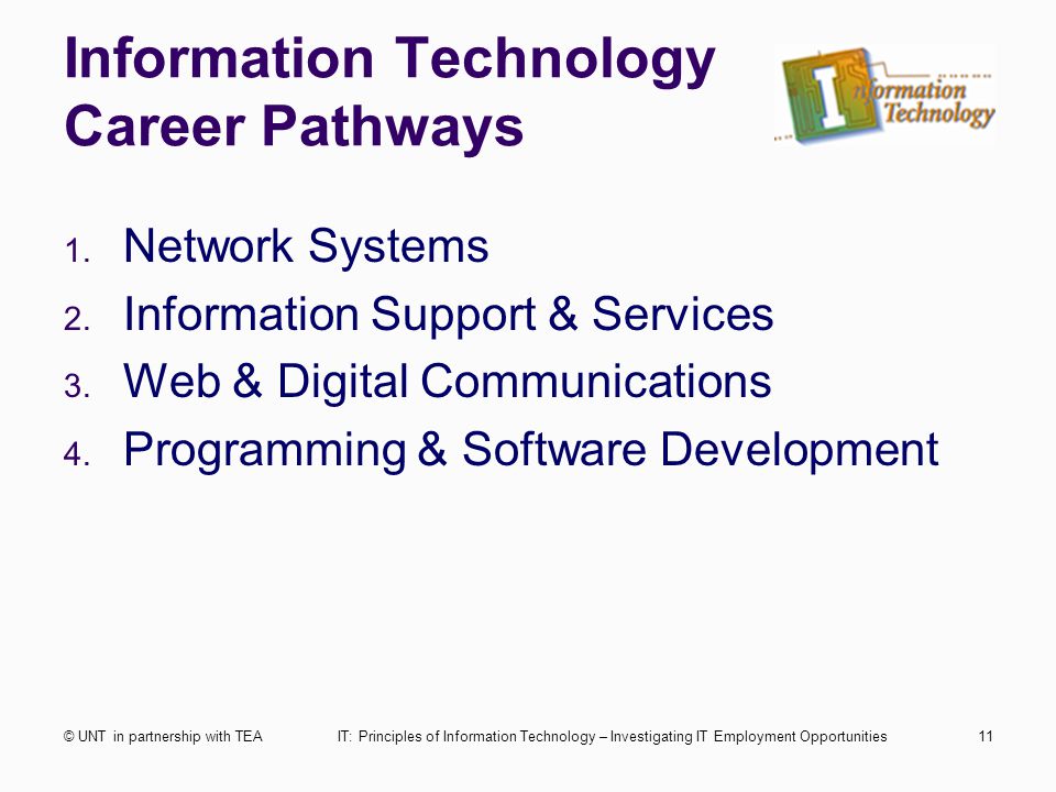 Information Technology Career Pathways
