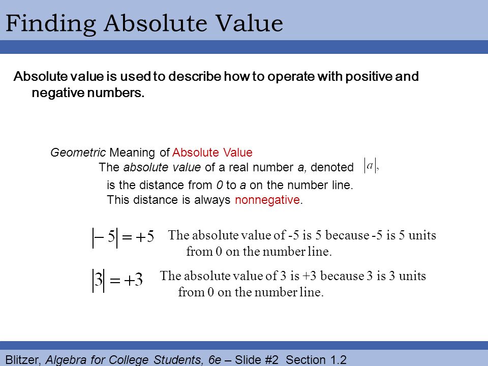 Finding Absolute Value