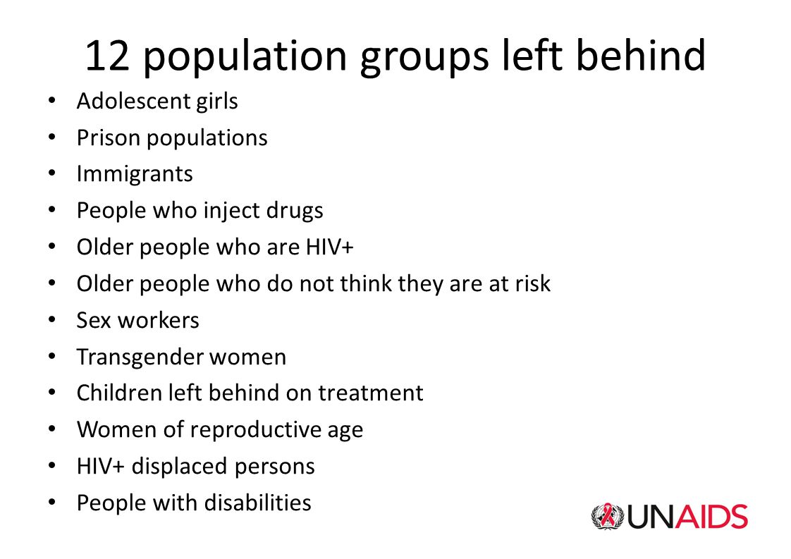 12 population groups left behind