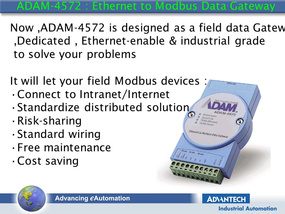 ADAM-4572 : Ethernet to Modbus Data Gateway