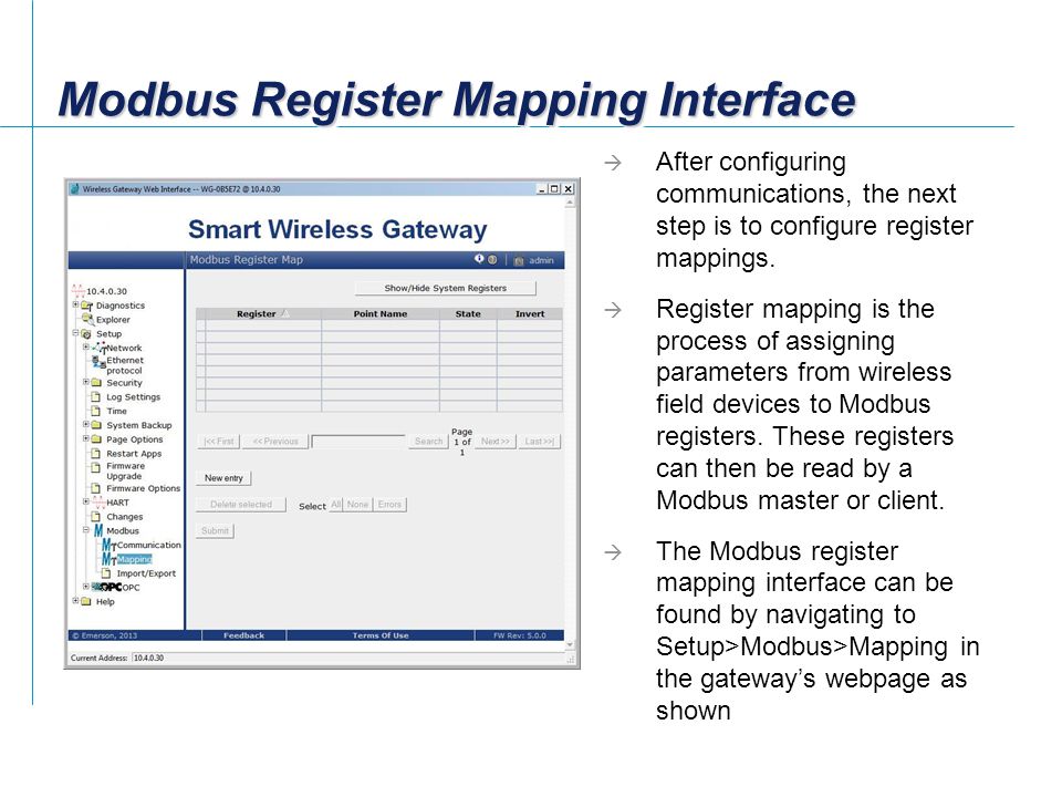 Modbus Register Mapping Interface
