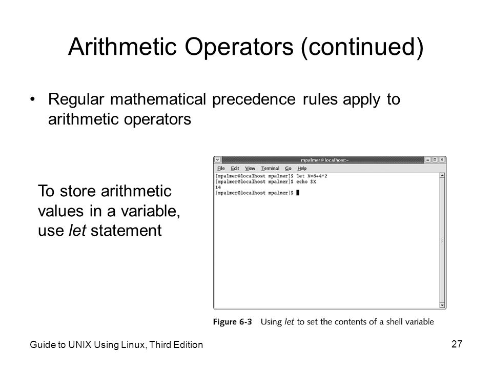 Arithmetic Operators (continued)