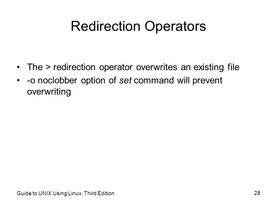 Redirection Operators