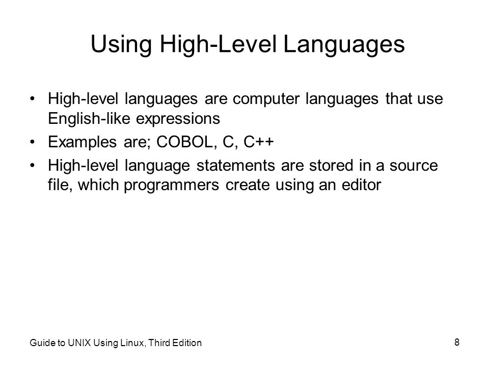 Using High-Level Languages