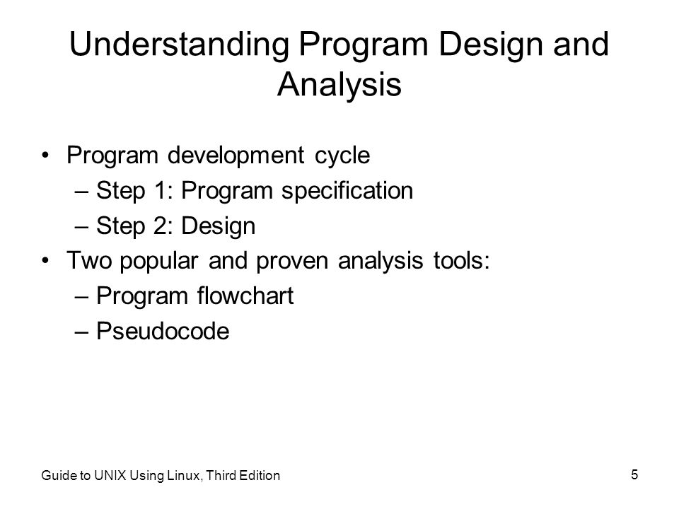 Understanding Program Design and Analysis