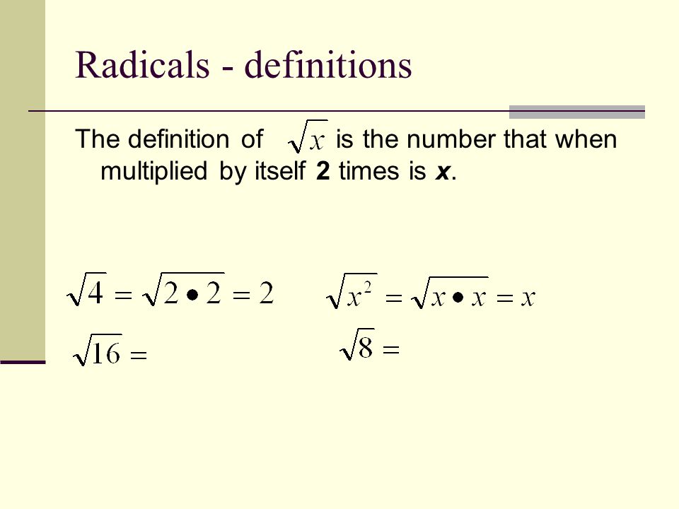 Radicals - definitions