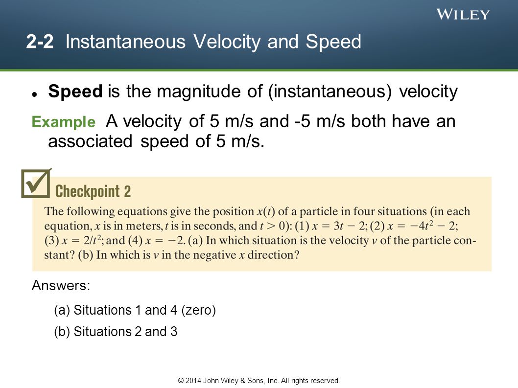2-2 Instantaneous Velocity and Speed