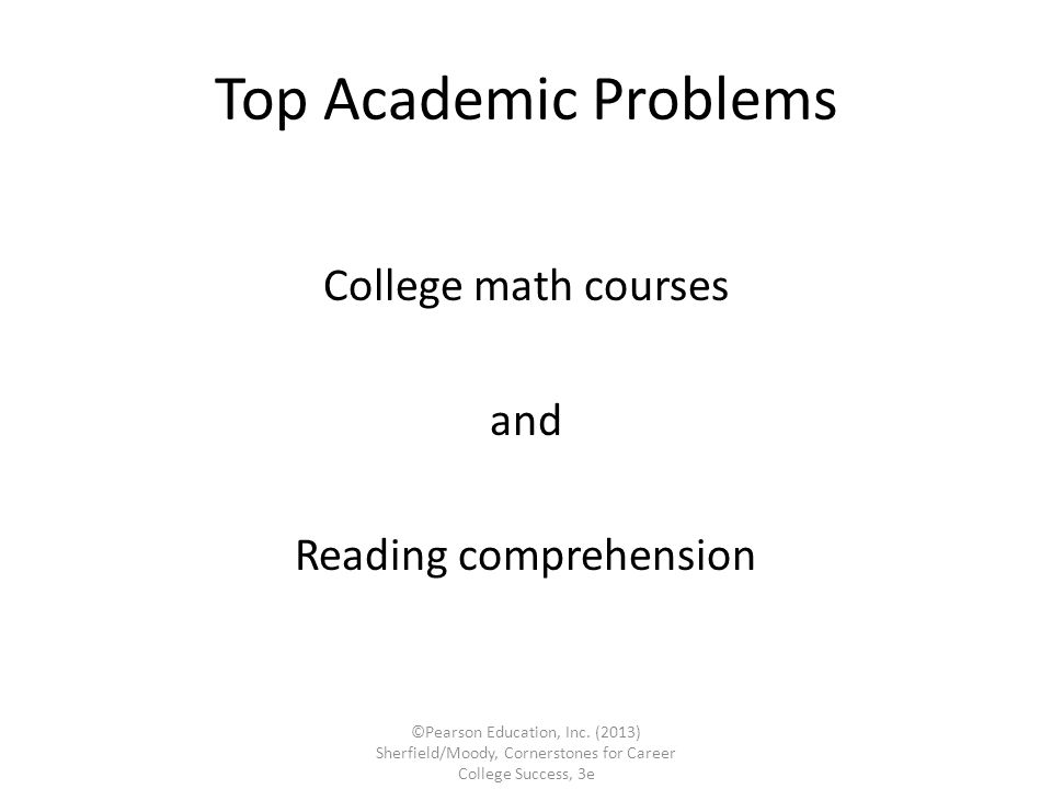 College math courses and Reading comprehension