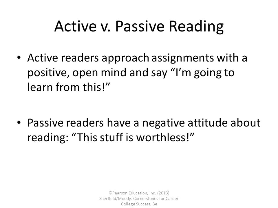Active v. Passive Reading